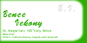 bence vekony business card